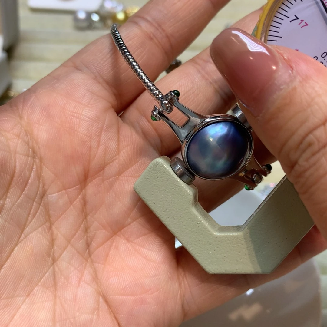 拼合珍珠（马贝珠）手镯银S925镶嵌