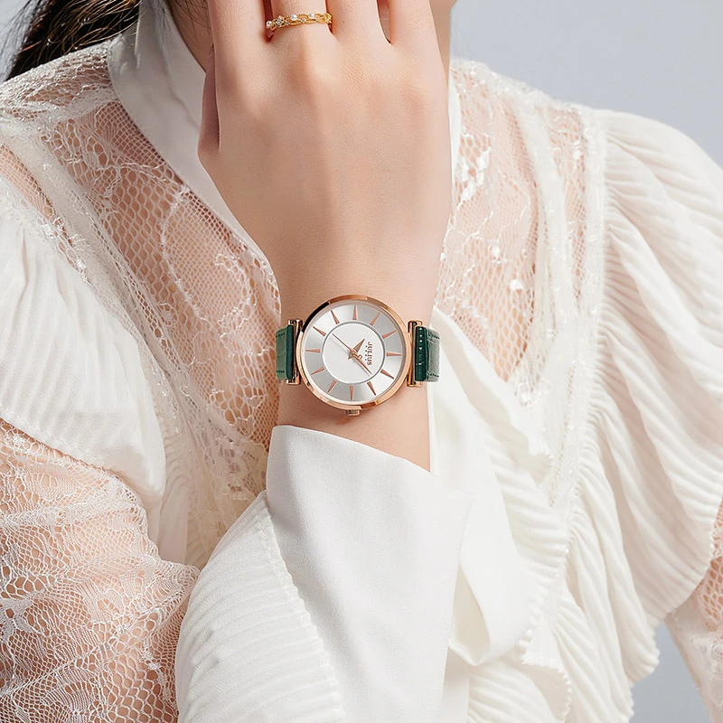 聚利时手表女款小众设计大表盘防水学生女表简约时尚百搭气质1376