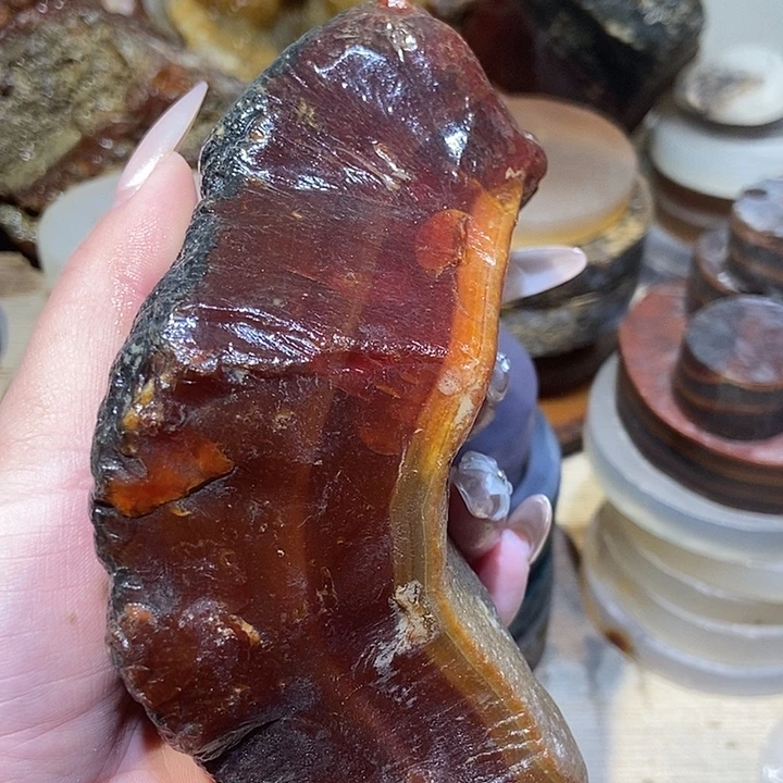 玛瑙/玉髓未镶嵌珠宝奇石柚子