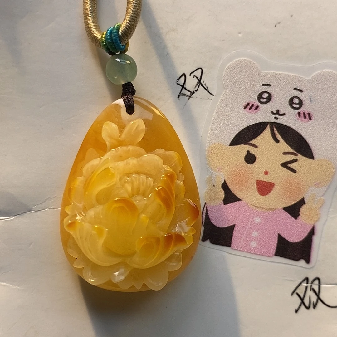 定制琥珀未镶嵌花开富贵