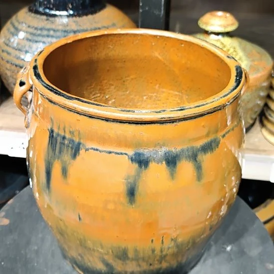 六***队粗陶黑粗陶流水摆件精品