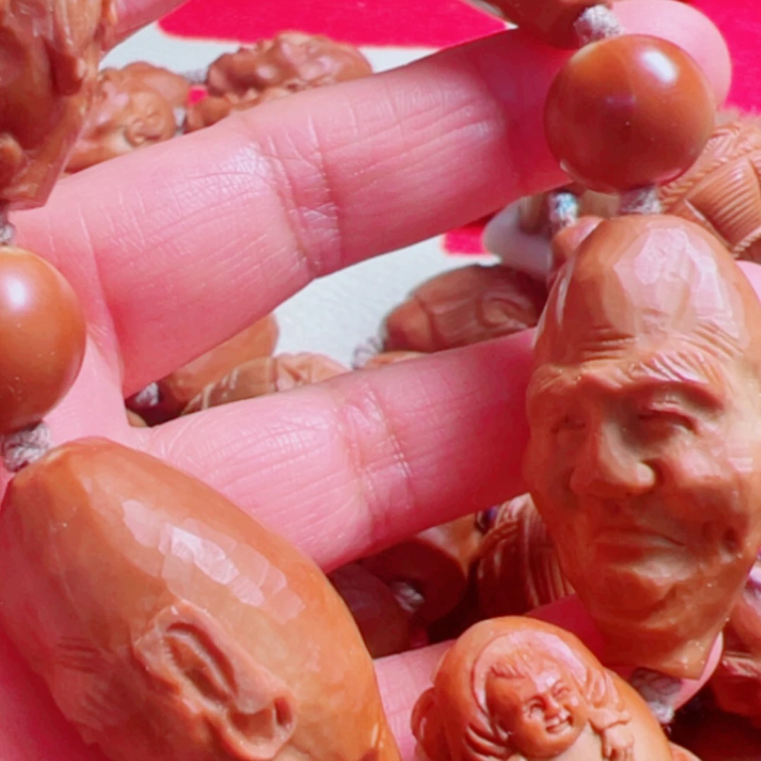 【闪购商品】手串/手链橄榄核R****陆四喜罗汉纯手工雕刻