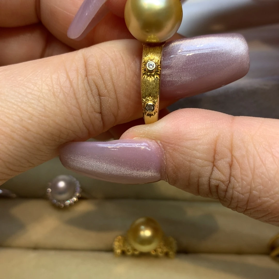 银S925镶嵌戒指海水珍珠