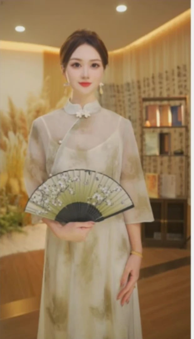 清溪采桑 春夏定制两件套氛围感新中式国风气质连衣裙DZ6655