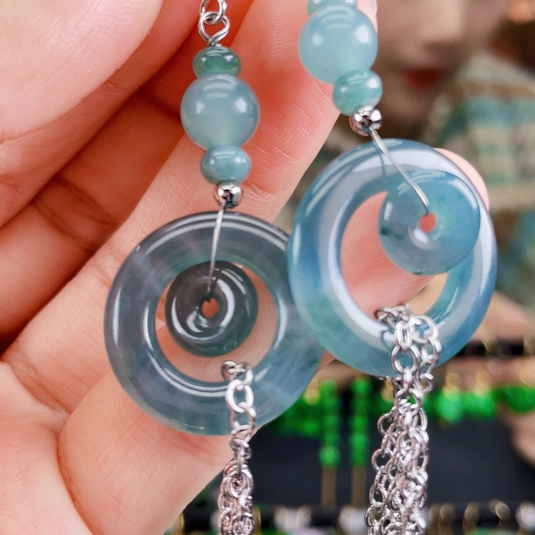 翡翠未镶嵌耳饰饰品