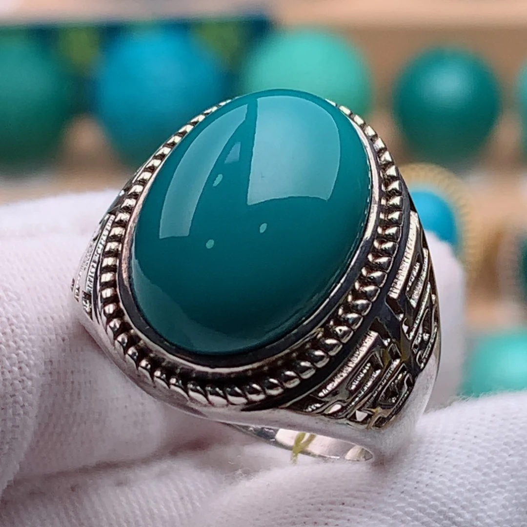 银S925镶嵌绿松石珠宝奇石