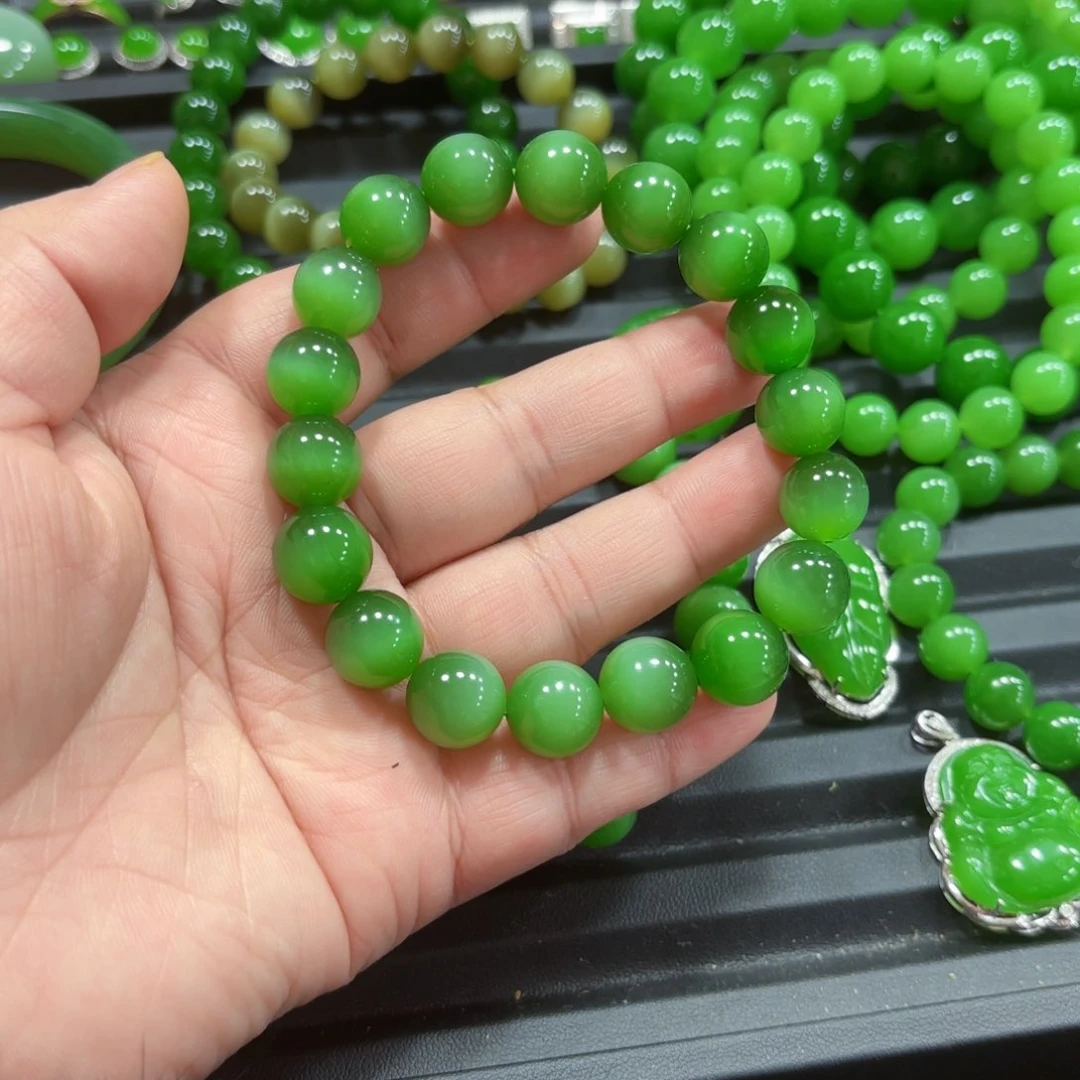 和田玉（碧玉）珠子未镶嵌