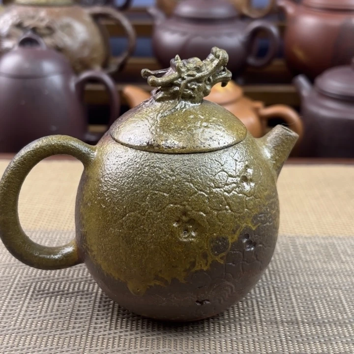 紫砂茶壶龙蛋黄降坡柴烧原矿