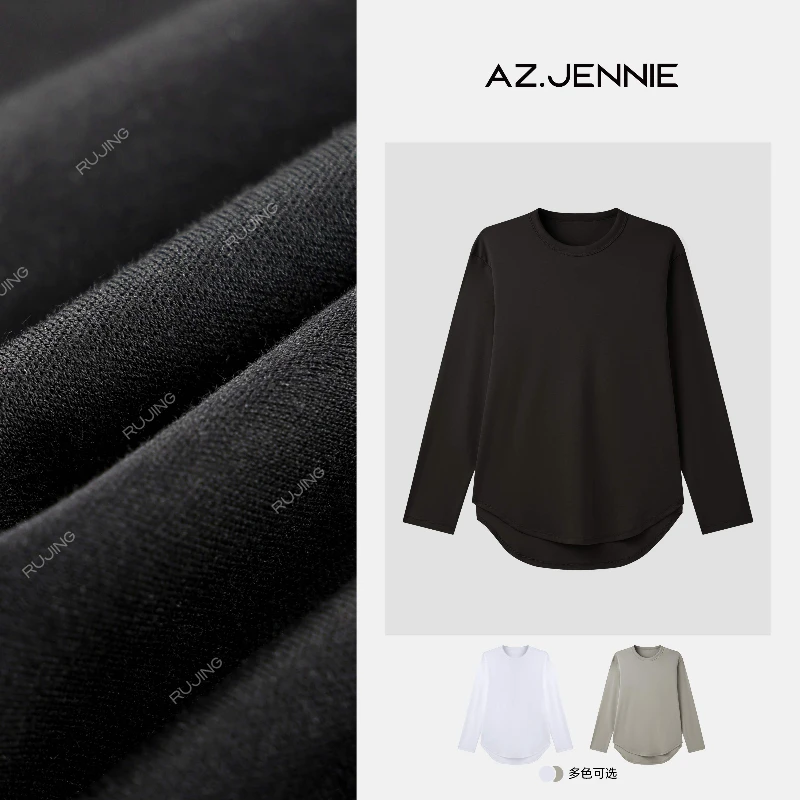 RUJING  丨2025早春 顶奢 100%海岛棉 触感弧形下摆打底衫