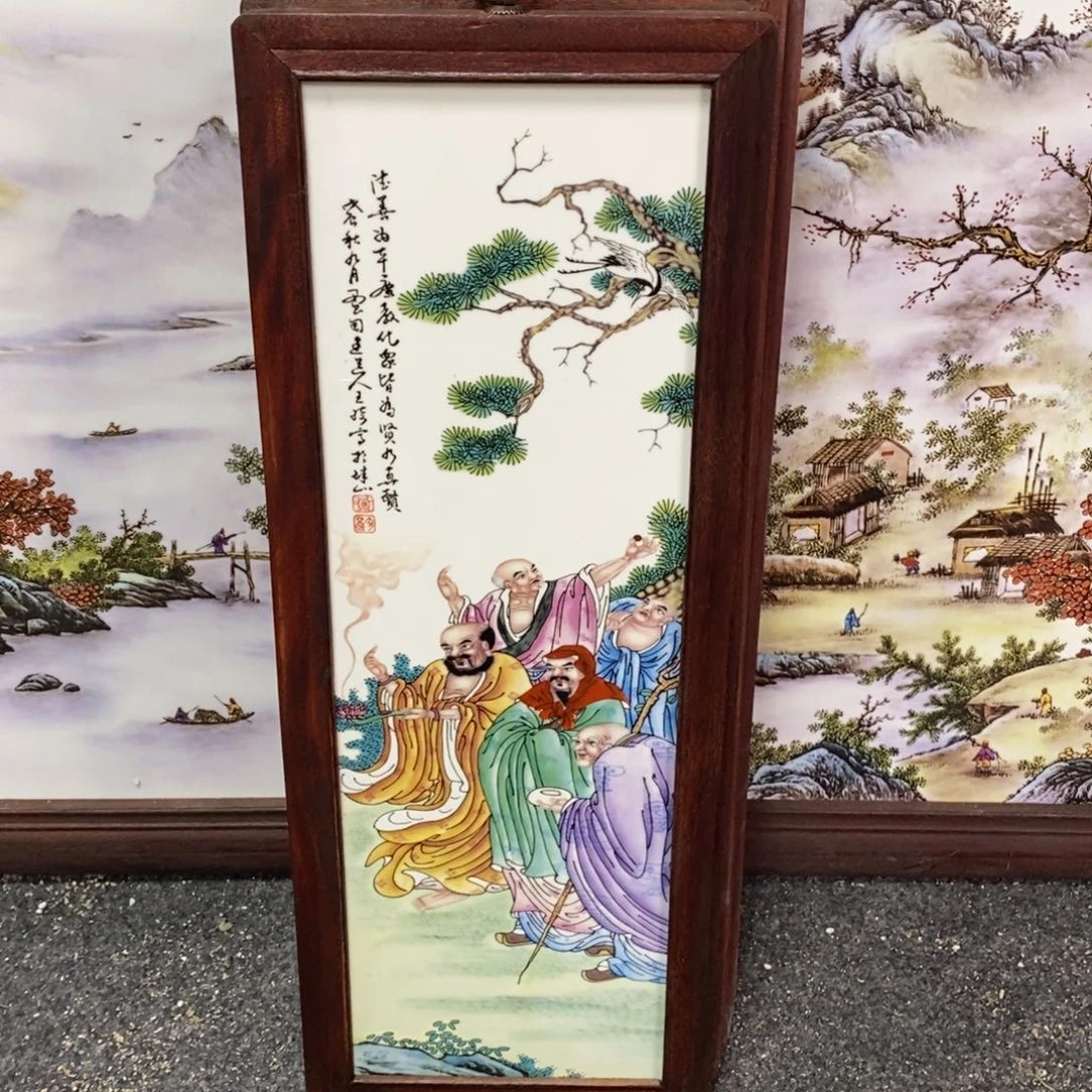 瓷片55*21 景德镇瓷板画柴窑烧制