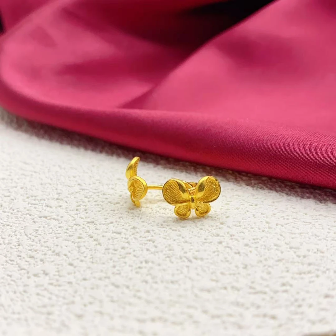 【木韵阁】足金999 黄金5G蝴蝶耳钩时尚百搭精美大气 2.76