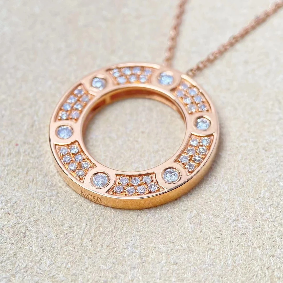 【六言精选01x】玫瑰金圆饼吊坠（不含链）ZSDZ001277