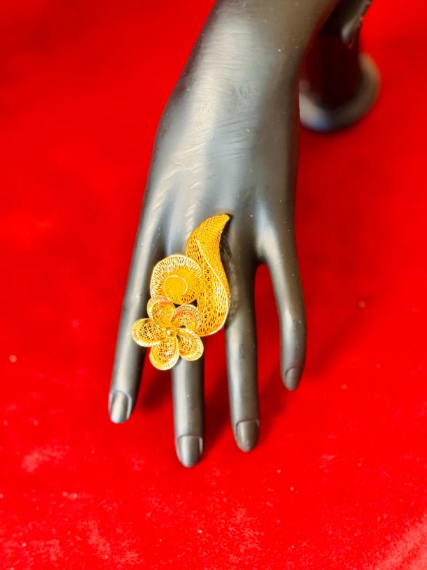 足银戒指 足银قاپلىما ئالتۇن戒指J-0.78Y-10.55