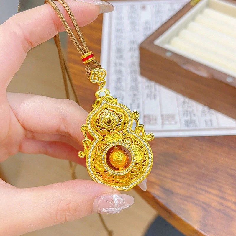 合金吊坠  新中式镂空花丝葫芦