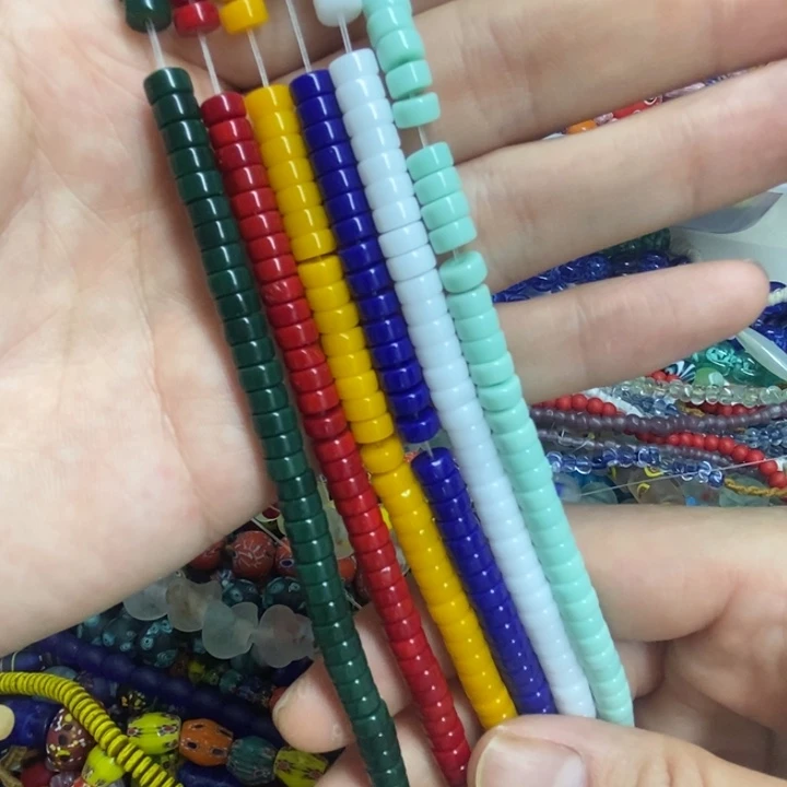 琉璃颈饰隔片 多色