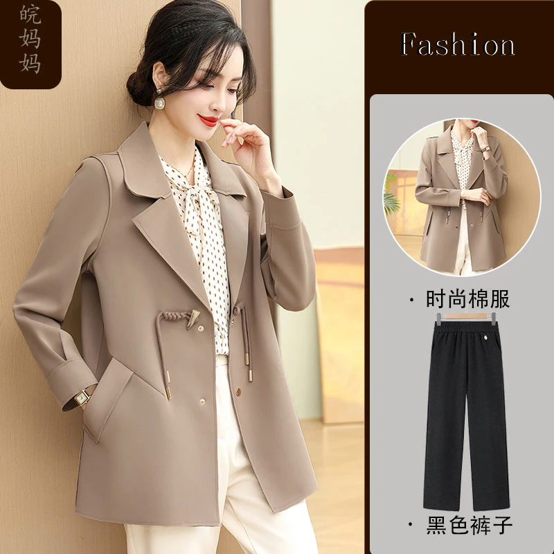 妈妈装春秋季新款高档短外套中老年人女装40到50岁洋气时髦上衣服
