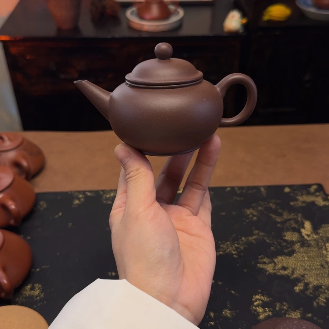 紫砂茶壶160cc，水平壶，紫泥