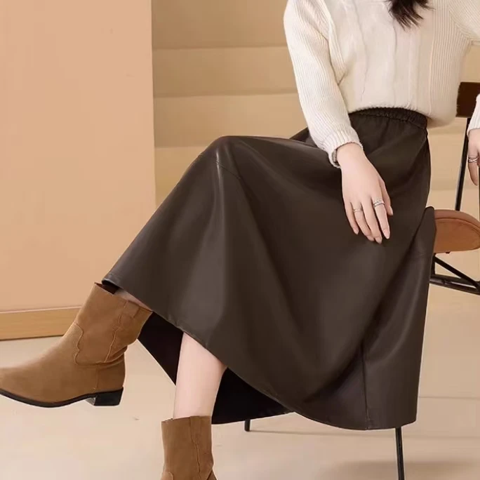 【捡漏】高定设计师款  原创设计高端A级绵羊皮立裁轻奢半身皮裙女