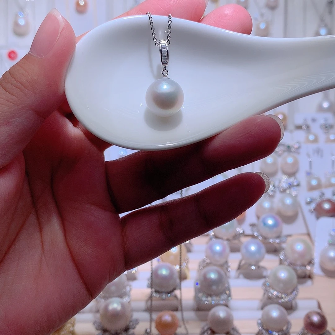 吊坠(赠链)淡水珍珠银S925镶嵌CC12mm