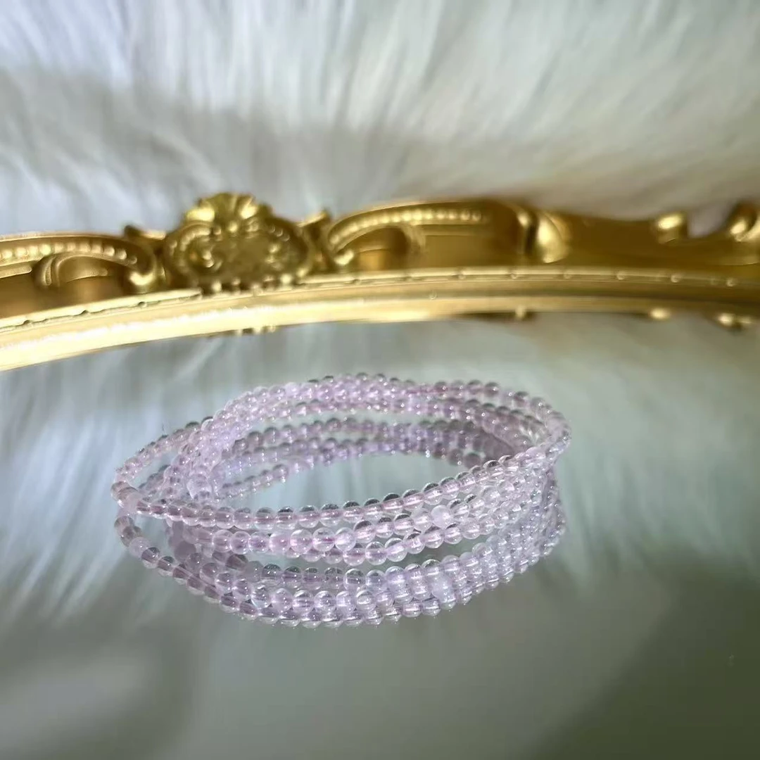 天然粉水晶小米单圈手串-A201多样性发其一