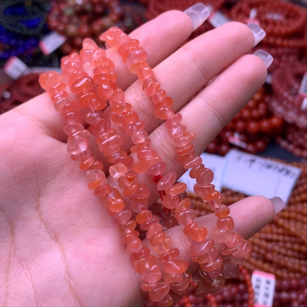 未镶嵌手链南红玛瑙7号碎冰冰多圈