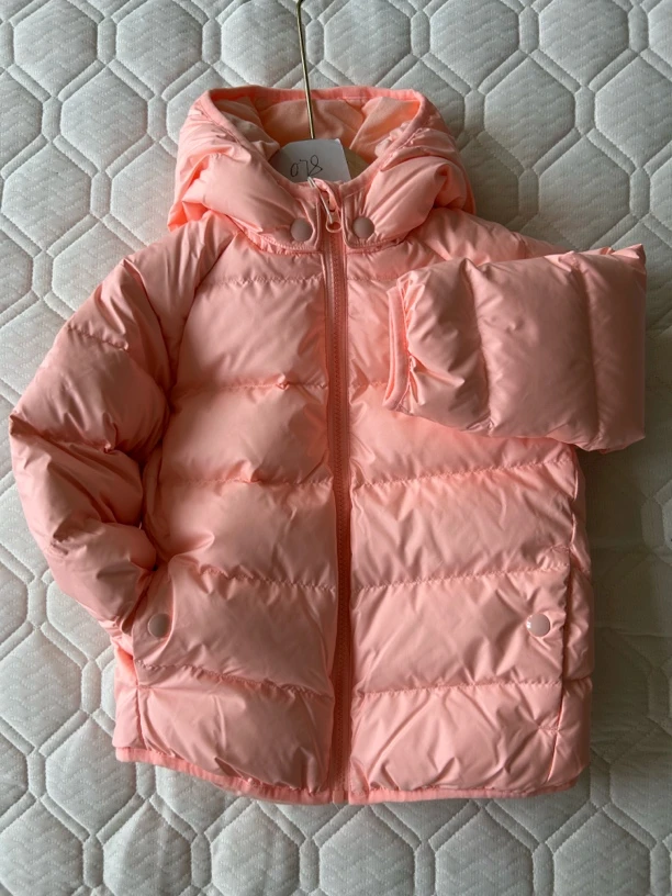 078女小童运动风粉色羽绒服