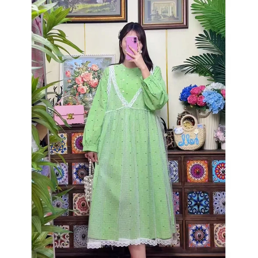 【绿野蓝踪】春夏季时尚复古新款宽松网红东大门韩版连衣裙名媛
