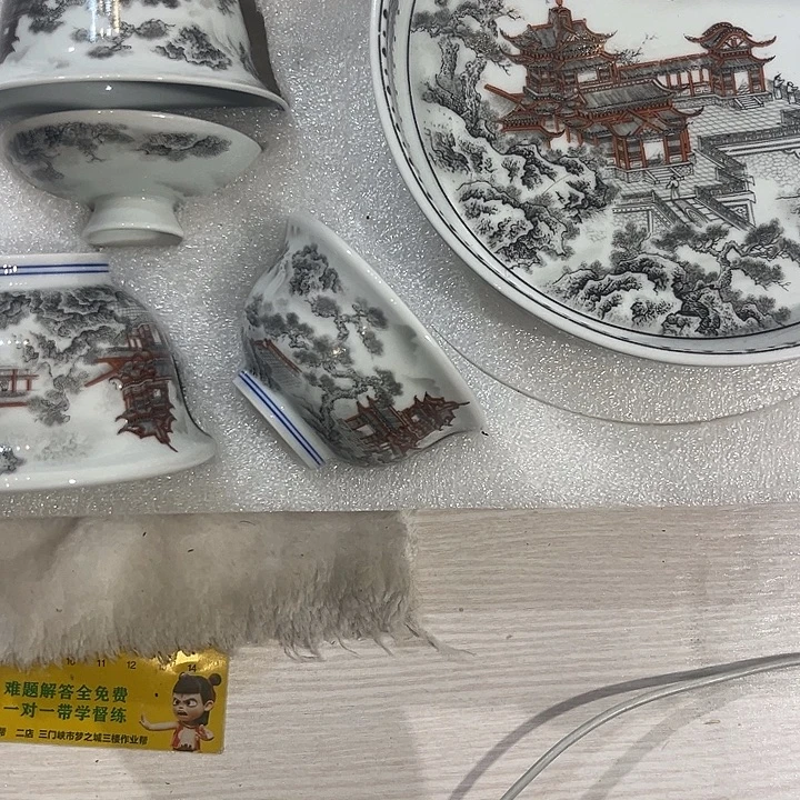 山水滕王阁5件套特价包邮