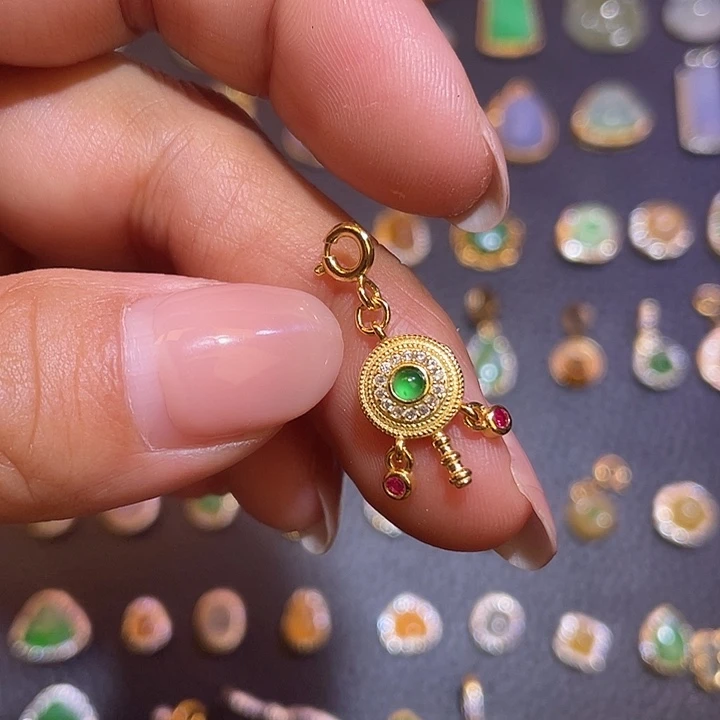 翡翠银S925镶嵌颈饰