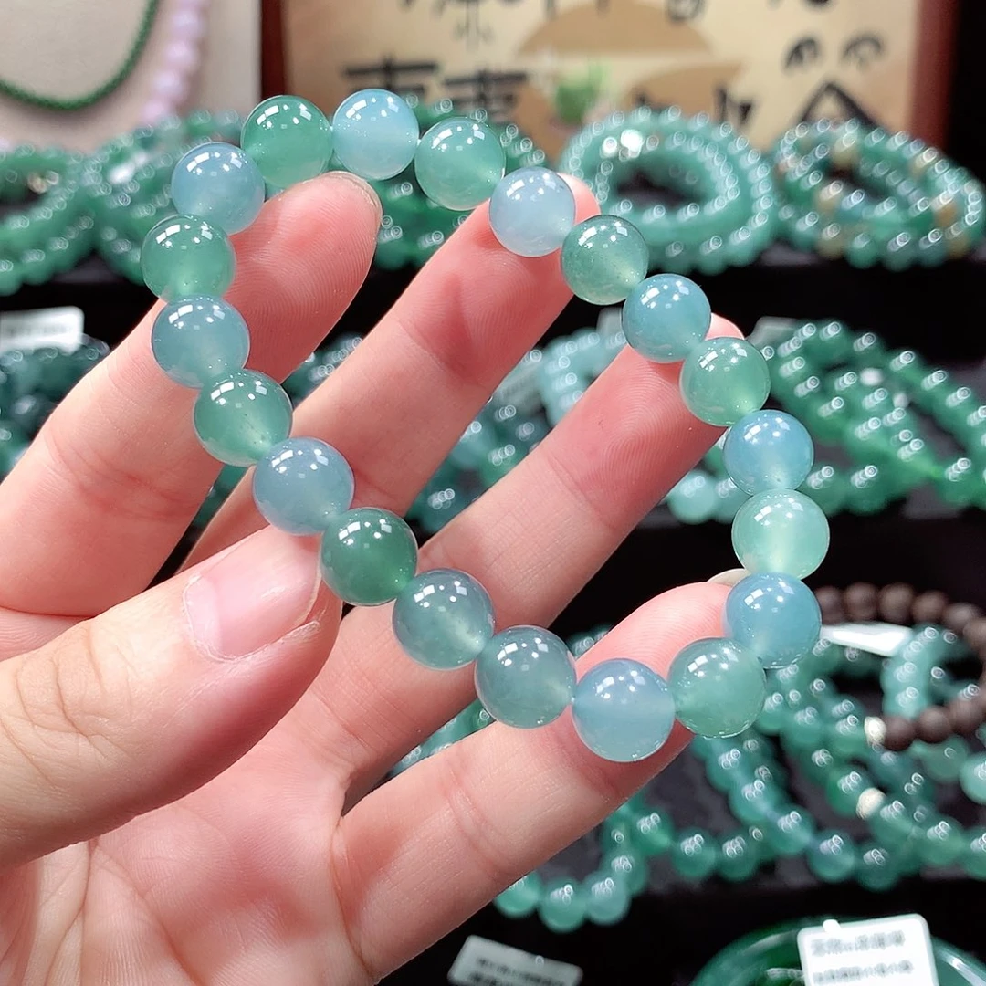 翡翠未镶嵌手链卡9.8