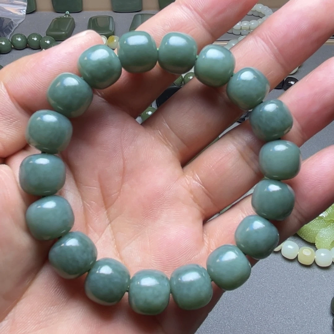 和田玉未镶嵌手链蓝调卡12