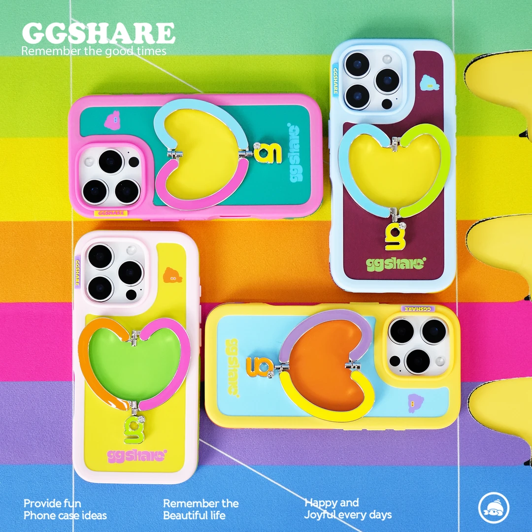 GGSHARE原创怦怦心动金属支架一体支点手机壳适用iphone17P苹果16