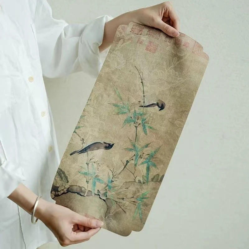 秋香茶具 长方清雅翠竹云纱茶席防水茶垫新中式茶布-4742