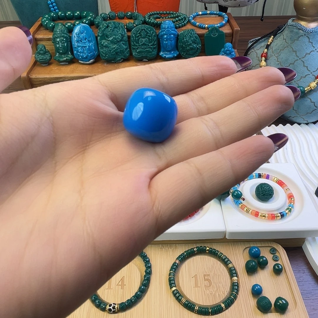 树脂非金属29mm天空蓝圆珠