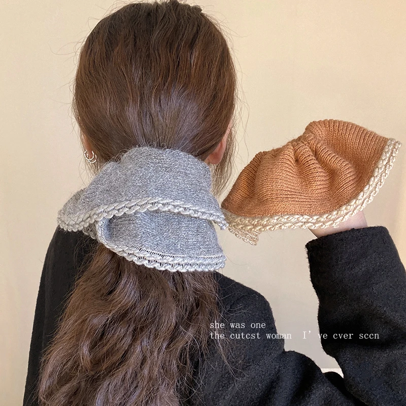 冬日软糯毛线大肠发圈女韩系低马尾头绳扎头发皮筋丸子头发绳发饰