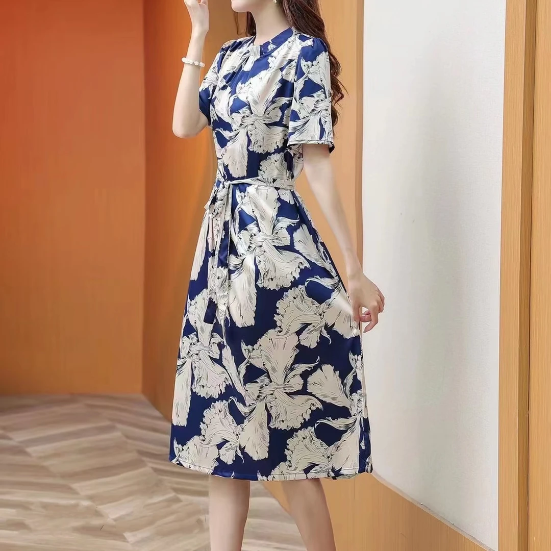 0550简约舒适新款连衣裙洋气百搭中长款新款