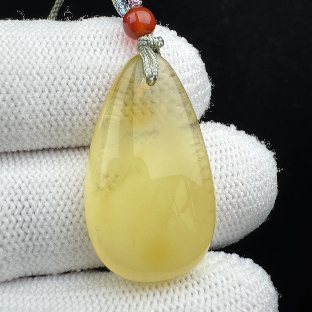 R6850天然蜜蜡 水滴吊坠17x29x7mm 支持鉴定假一罚十