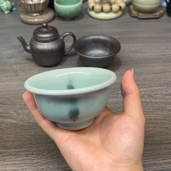黄长伟 粉青 点彩压手