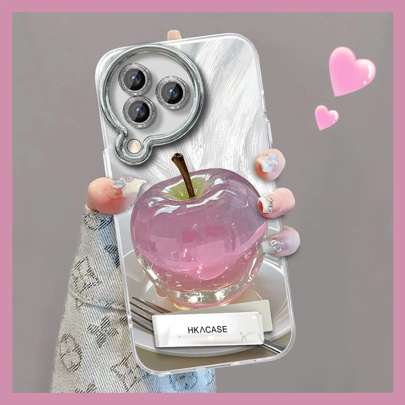 适用于小米civi3精孔羽纱晶莹粉苹果网红创意支架全包手机壳女款