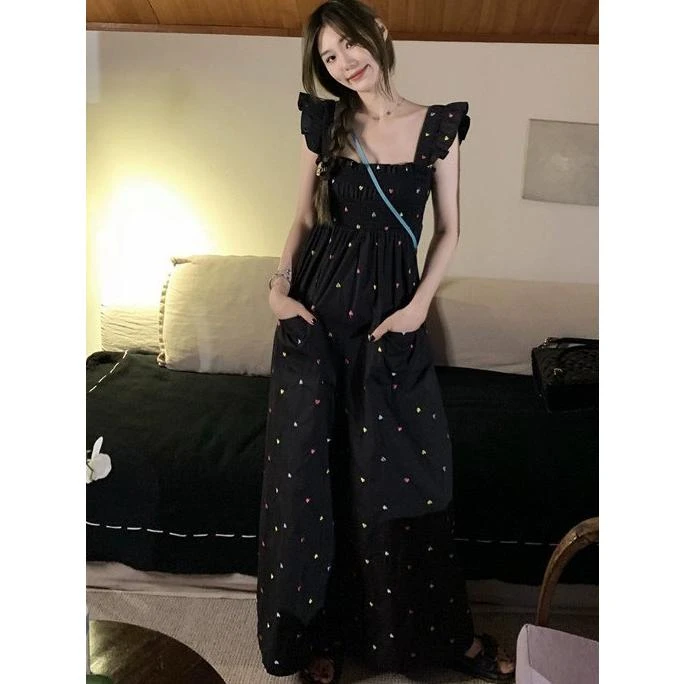 873~法式泡泡袖阔腿裤气质女名媛夏季高级别致时尚新款连衣裤