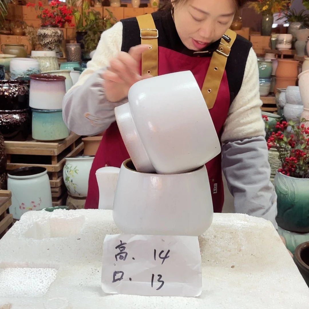 紫砂花盆高度14口径13