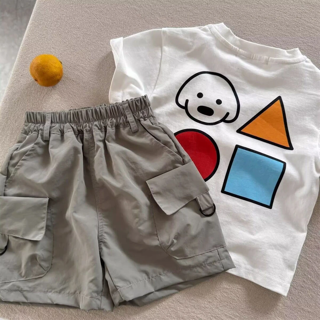 吸汗不闷热印花小童宽松夏季短袖夏装韩版B类圆领百搭女宝T恤男童