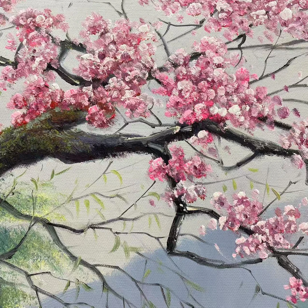 林彦新-*** -迎春-7.15号- 约50*60厘米-手绘油画-麻布