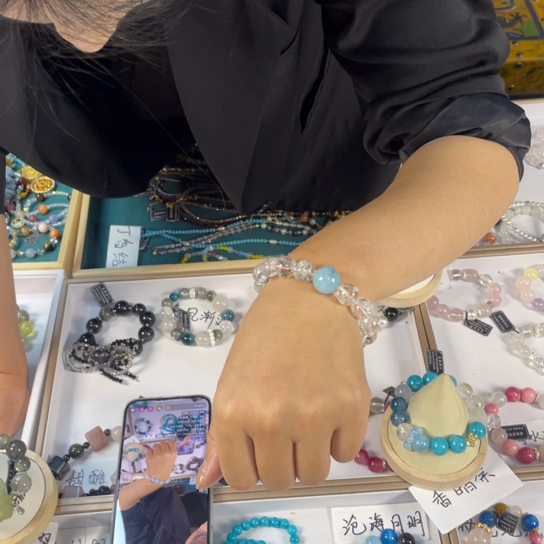 烟晶手链银S925镶嵌