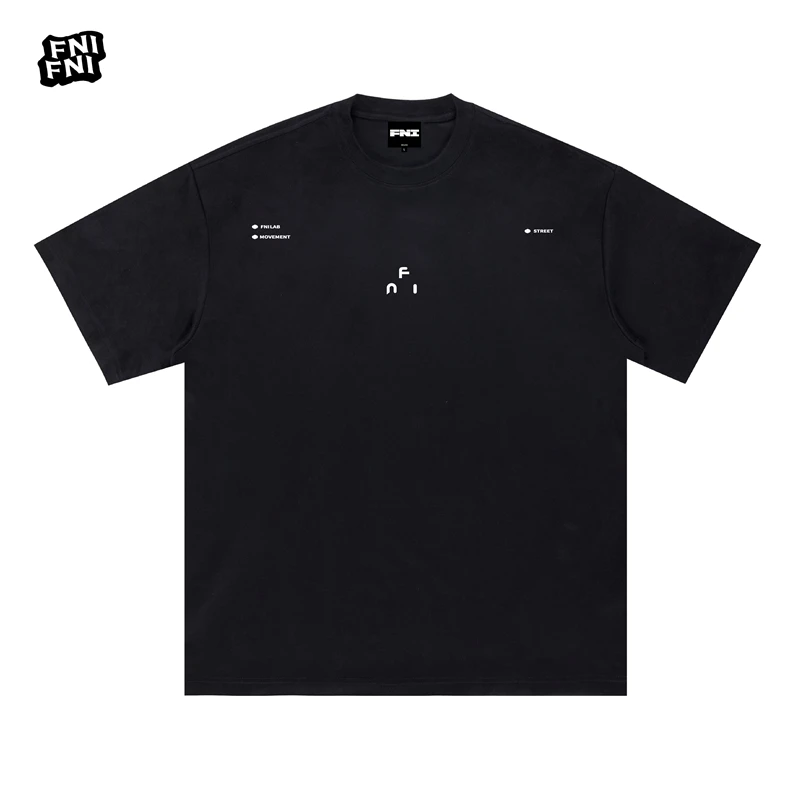 FNI黑标（基础小标）麂皮绒男女同款t恤美式圆领短袖上衣夏新款胶浆