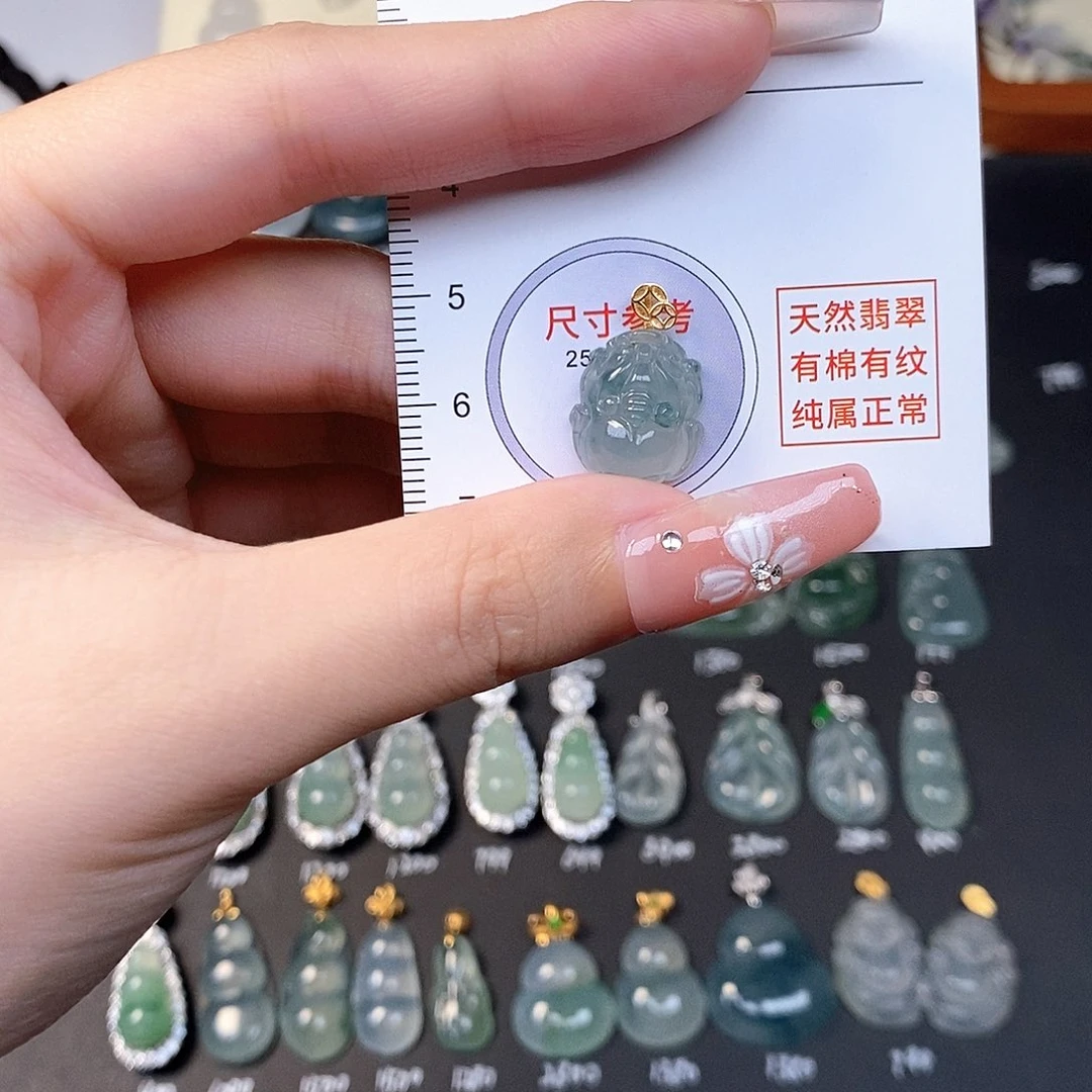 吊坠(不含链)18K金镶嵌翡翠全场缅甸A货翡翠