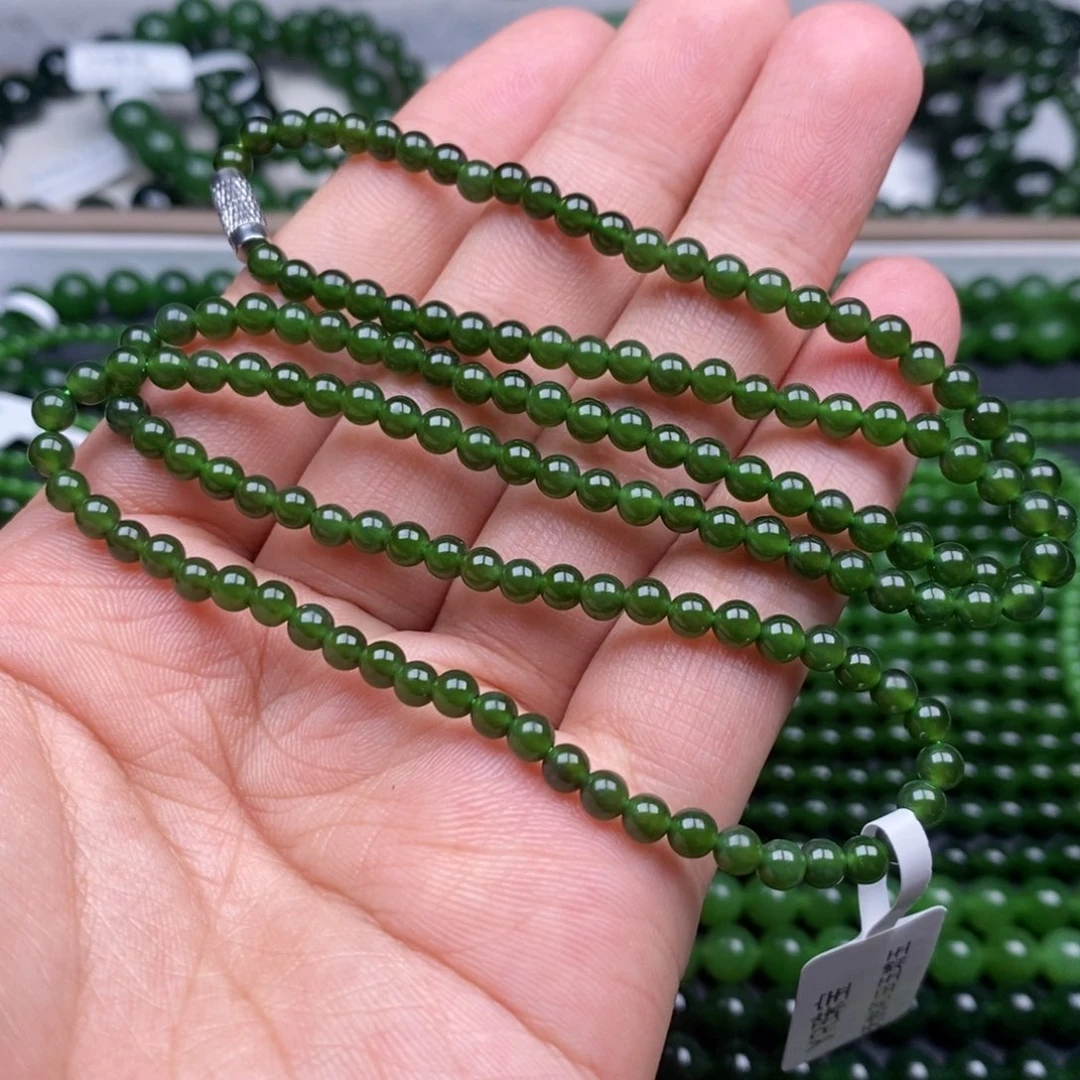 项链未镶嵌和田玉（碧玉）微****河