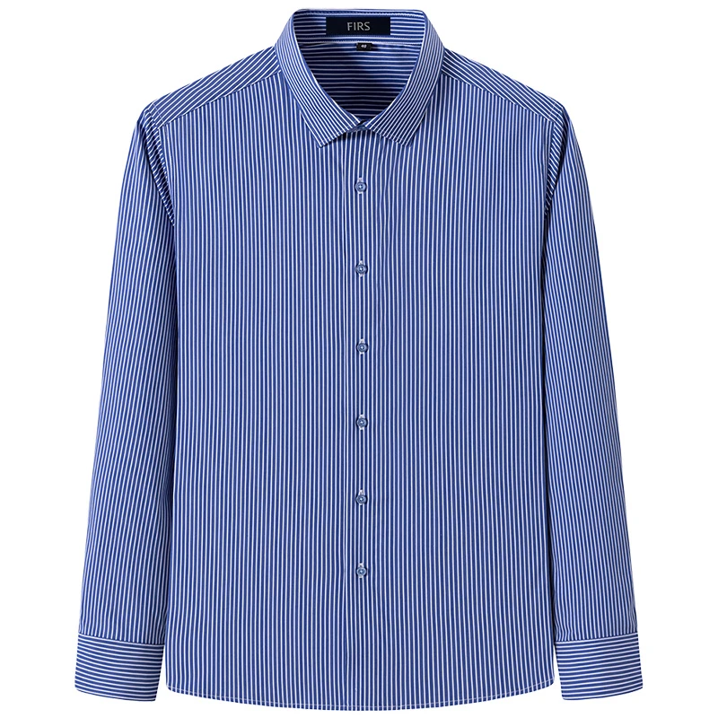 杉杉男式秋季25新款竖条纹衬衫男士长袖高端商务职场休闲弹力衬衣