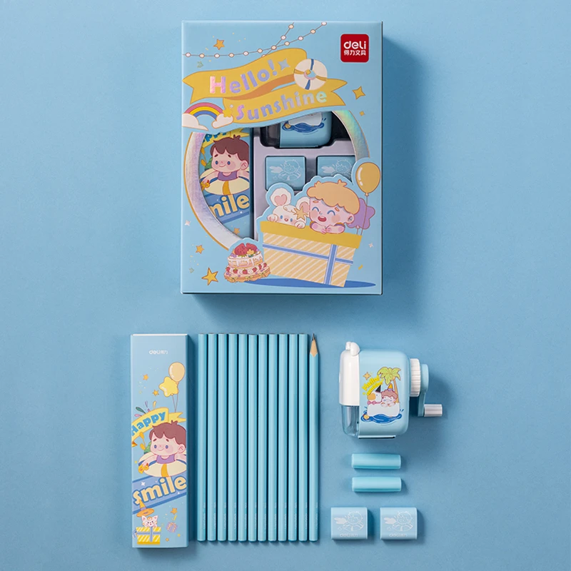 得力68896A文具套装(蓝色)(盒)