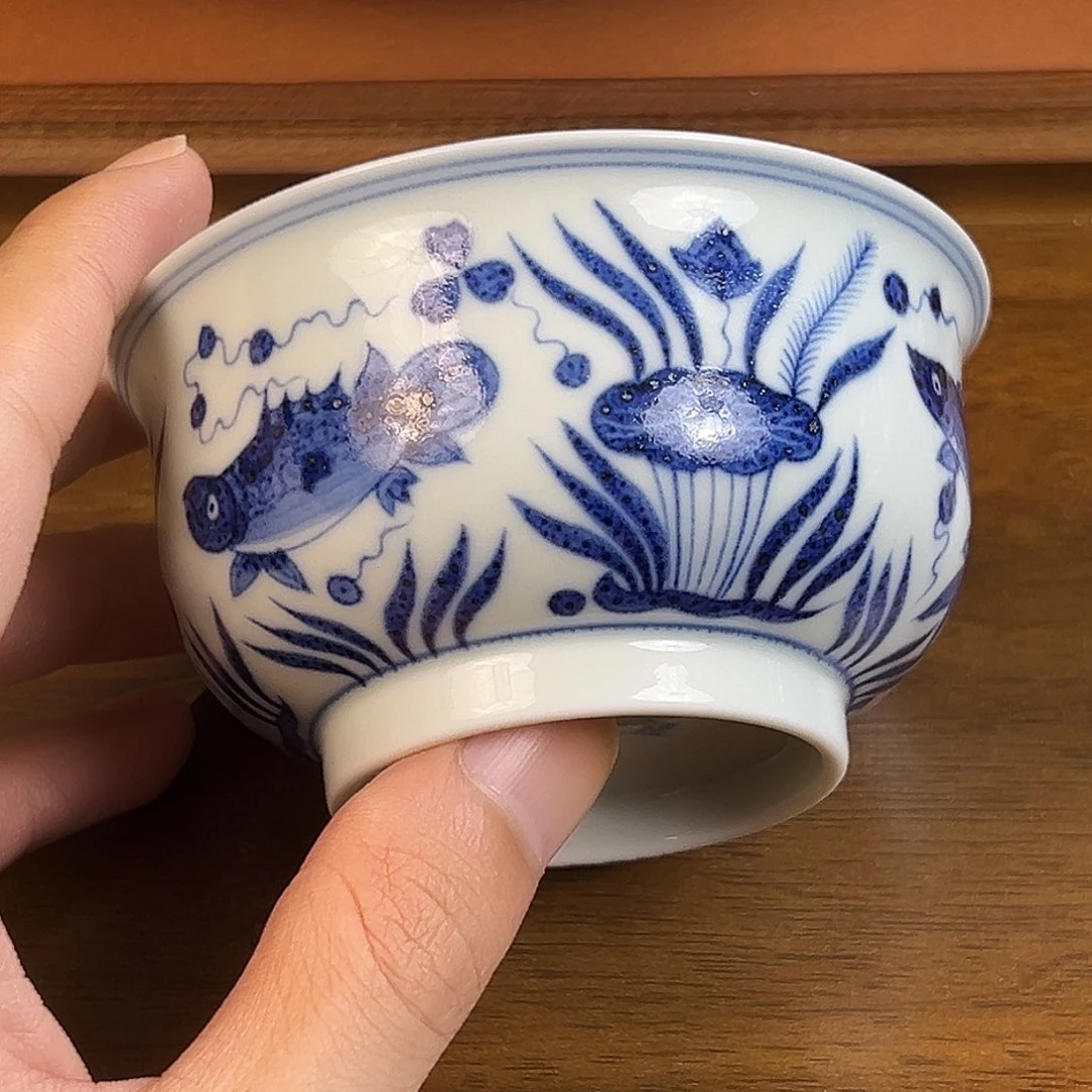 问青坊柴窑鱼藻杯
